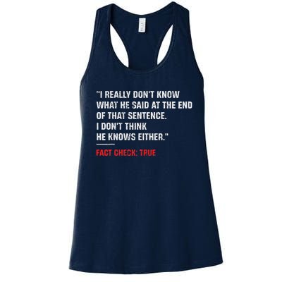 Trump Debate Quote Presidential Debate 2024 Women's Racerback Tank