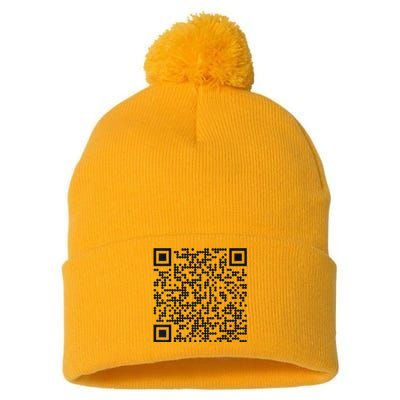 Trump Dance Qr Funny President Trump Dancing Code Pom Pom 12in Knit Beanie