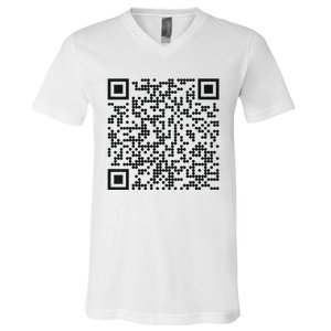 Trump Dance Qr Funny President Trump Dancing Code V-Neck T-Shirt