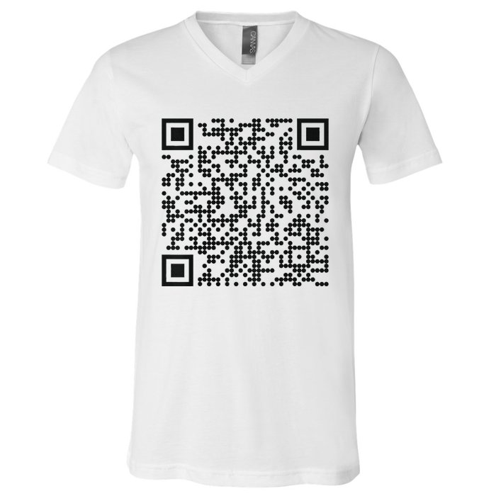 Trump Dance Qr Funny President Trump Dancing Code V-Neck T-Shirt