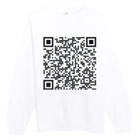 Trump Dance Qr Funny President Trump Dancing Code Premium Crewneck Sweatshirt