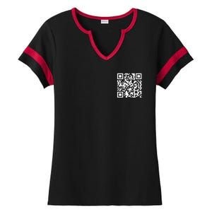 Trump Dancing Qr Code Ladies Halftime Notch Neck Tee