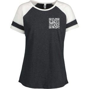 Trump Dancing Qr Code Enza Ladies Jersey Colorblock Tee