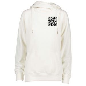 Trump Dancing Qr Code Womens Funnel Neck Pullover Hood