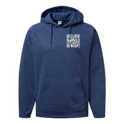 Trump Dancing Qr Code Performance Fleece Hoodie