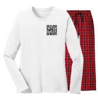 Trump Dancing Qr Code Women's Long Sleeve Flannel Pajama Set 