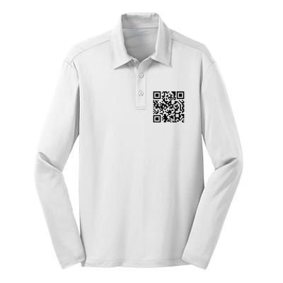 Trump Dancing Qr Code Silk Touch Performance Long Sleeve Polo