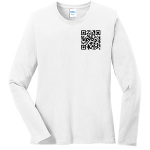 Trump Dancing Qr Code Ladies Long Sleeve Shirt