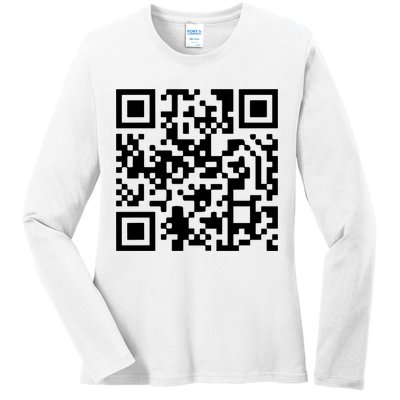 Trump Dancing Qr Code Ladies Long Sleeve Shirt