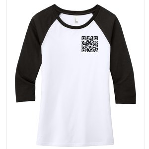 Trump Dancing Qr Code Women's Tri-Blend 3/4-Sleeve Raglan Shirt