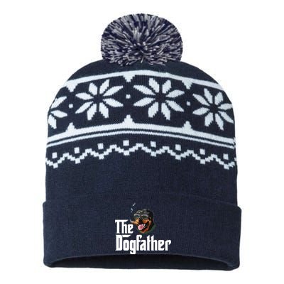 The Dogfather Rottweiler Funny Dog Owner Gift Dog Lover USA-Made Snowflake Beanie