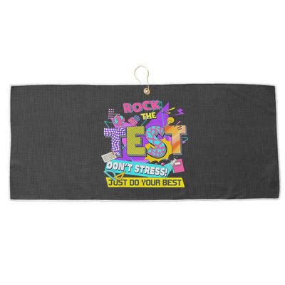Test Day, Rock The Test Don't Stress Just Do Your Best Large Microfiber Waffle Golf Towel