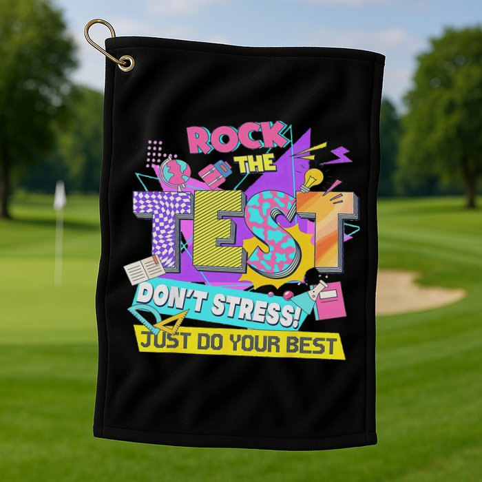 Test Day, Rock The Test Don't Stress Just Do Your Best Golf Towel
