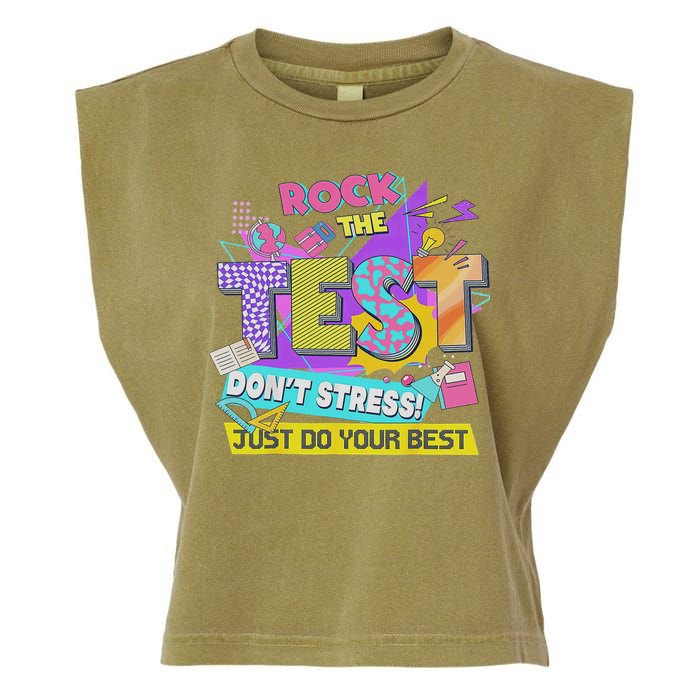 Test Day, Rock The Test Don't Stress Just Do Your Best Garment-Dyed Women's Muscle Tee