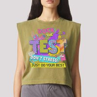 Test Day, Rock The Test Don't Stress Just Do Your Best Garment-Dyed Women's Muscle Tee