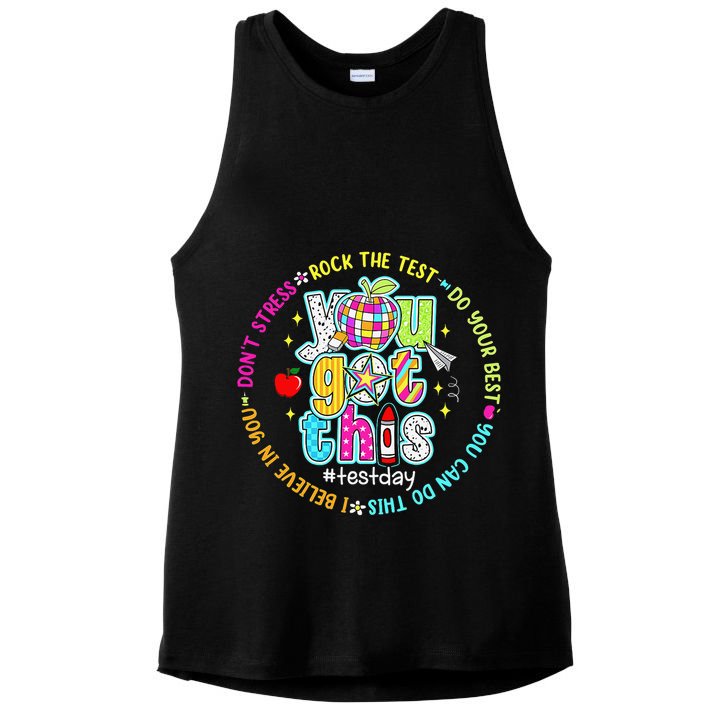 Test Day Rock The Test Teacher Testing Day You Got This Ladies PosiCharge Tri-Blend Wicking Tank