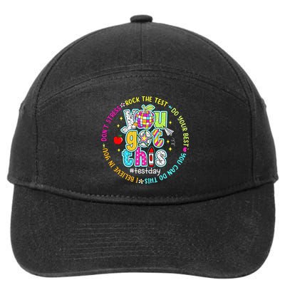Test Day Rock The Test Teacher Testing Day You Got This 7-Panel Snapback Hat