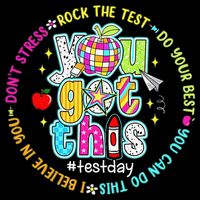 Test Day Rock The Test Teacher Testing Day You Got This Flat Bill Trucker Hat