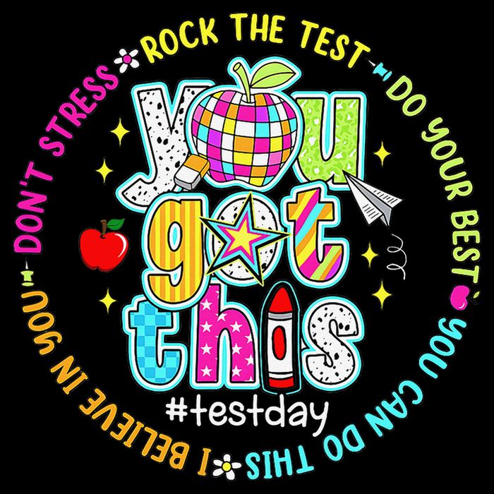 Test Day Rock The Test Teacher Testing Day You Got This Flat Bill Trucker Hat