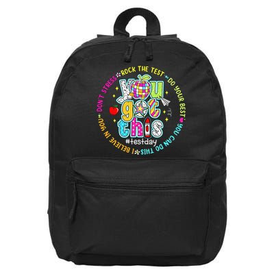 Test Day Rock The Test Teacher Testing Day You Got This 16 in Basic Backpack