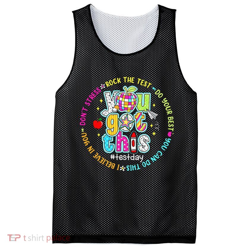 Test Day Rock The Test Teacher Testing Day You Got This Mesh Reversible Basketball Jersey Tank