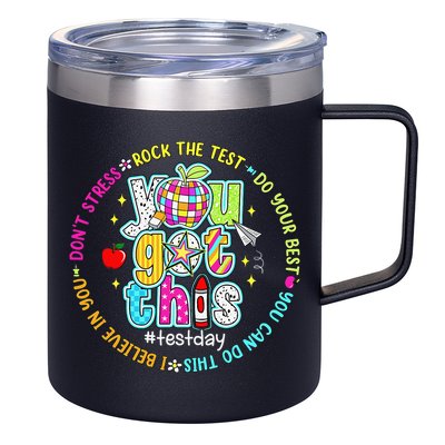 Test Day Rock The Test Teacher Testing Day You Got This 12oz Stainless Steel Coffee Mug