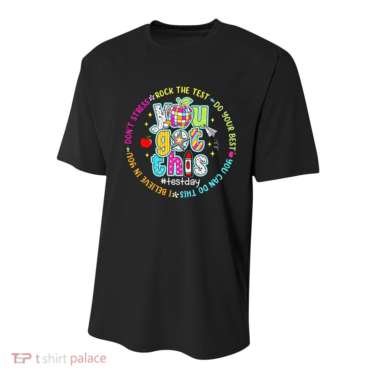Test Day Rock The Test Teacher Testing Day You Got This Youth Performance Sprint T-Shirt