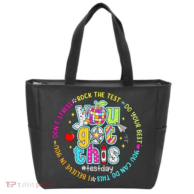 Test Day Rock The Test Teacher Testing Day You Got This Zip Tote Bag
