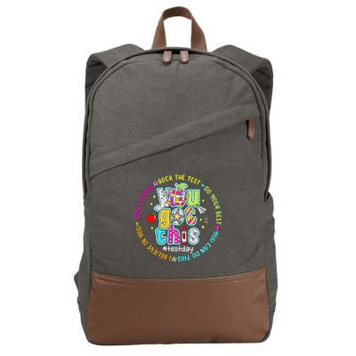Test Day Rock The Test Teacher Testing Day You Got This Cotton Canvas Backpack