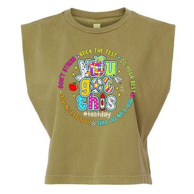 Test Day Rock The Test Teacher Testing Day You Got This Garment-Dyed Women's Muscle Tee