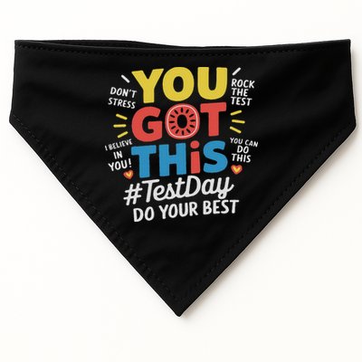 Test Day Rock The Test You Got This Teacher Test Testing Day USA-Made Doggie Bandana