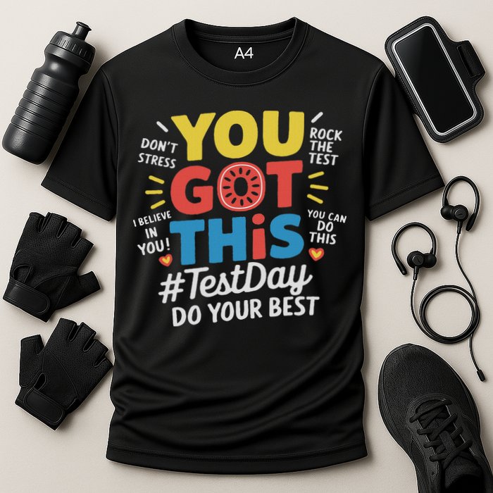 Test Day Rock The Test You Got This Teacher Test Testing Day Cooling Performance Crew T-Shirt
