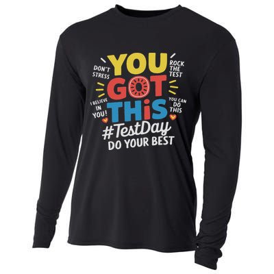 Test Day Rock The Test You Got This Teacher Test Testing Day Cooling Performance Long Sleeve Crew