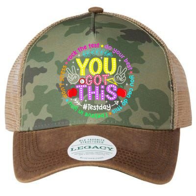 Test Day Rock The Test Teacher Testing Day You Got This Legacy Tie Dye Trucker Hat