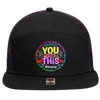 Test Day Rock The Test Teacher Testing Day You Got This 7 Panel Mesh Trucker Snapback Hat