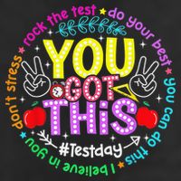 Test Day Rock The Test Teacher Testing Day You Got This 7 Panel Mesh Trucker Snapback Hat