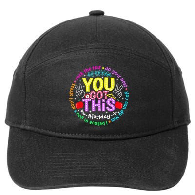 Test Day Rock The Test Teacher Testing Day You Got This 7-Panel Snapback Hat