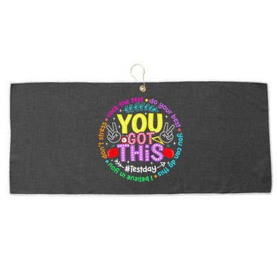 Test Day Rock The Test Teacher Testing Day You Got This Large Microfiber Waffle Golf Towel
