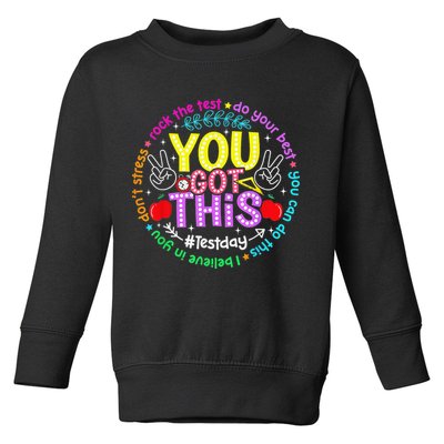 Test Day Rock The Test Teacher Testing Day You Got This Toddler Sweatshirt