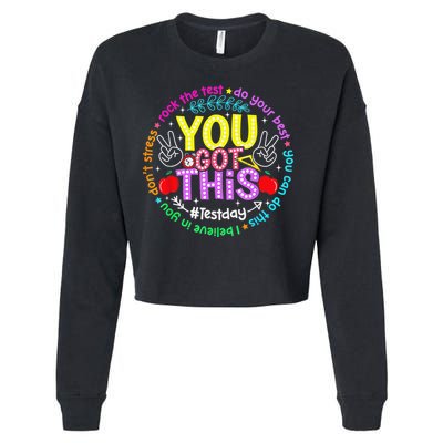 Test Day Rock The Test Teacher Testing Day You Got This Cropped Pullover Crew