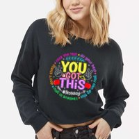 Test Day Rock The Test Teacher Testing Day You Got This Cropped Pullover Crew