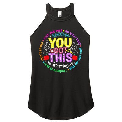 Test Day Rock The Test Teacher Testing Day You Got This Women's Perfect Tri Rocker Tank