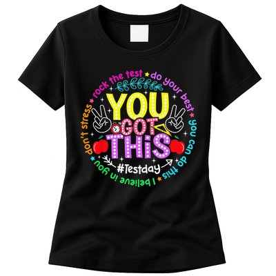 Test Day Rock The Test Teacher Testing Day You Got This Womens T-Shirt