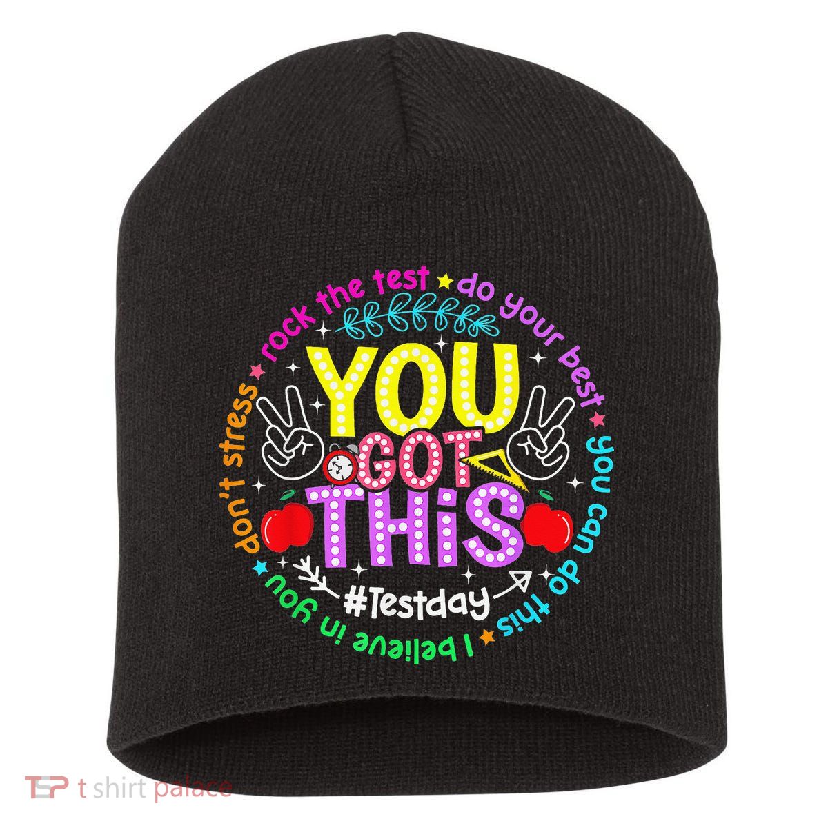 Test Day Rock The Test Teacher Testing Day You Got This Short Acrylic Beanie