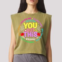 Test Day Rock The Test Teacher Testing Day You Got This Garment-Dyed Women's Muscle Tee
