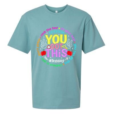 Test Day Rock The Test Teacher Testing Day You Got This Sueded Cloud Jersey T-Shirt