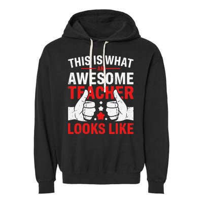 Test Day Rock The Test Teacher Testing Day Back To School Garment-Dyed Fleece Hoodie