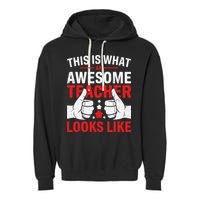 Test Day Rock The Test Teacher Testing Day Back To School Garment-Dyed Fleece Hoodie