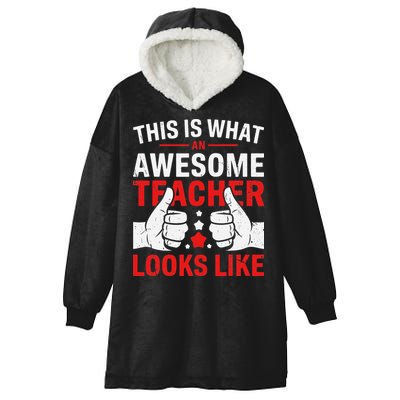 Test Day Rock The Test Teacher Testing Day Back To School Hooded Wearable Blanket