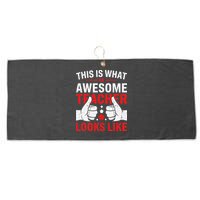 Test Day Rock The Test Teacher Testing Day Back To School Large Microfiber Waffle Golf Towel
